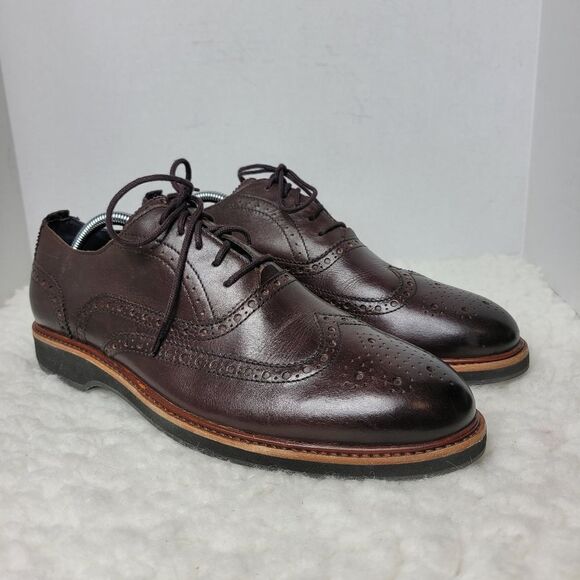 Cole Haan Grand OS Mens Shoes Size 10M Brown Leather Wingtip Oxford C31330 - Picture 1 of 11